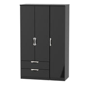 Cambridge Triple 2 Drawer Robe Black Gloss Black