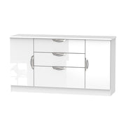Cambridge 2 Door/3 Drawer Wide Unit White Gloss White