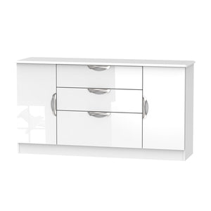 Cambridge 2 Door/3 Drawer Wide Unit White Gloss White