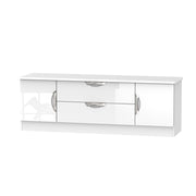 Cambridge 2 Door/2 Drawer Wide TV Unit White Gloss White