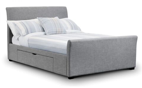 Capri Fabric Bed With Drawers Light Grey 180Cm