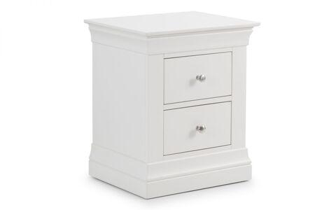Clermont 2 Drawer Bedside - Surf White