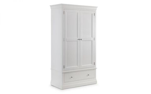 Clermont 2 Door 1 Drawer Wardrobe - Surf White