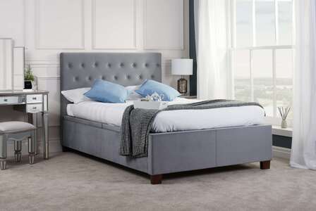 Cologne Double Ottoman Bed Grey