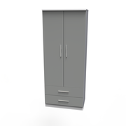 Cavalier 2ft6in 2 Drawer Robe Dusk Grey White