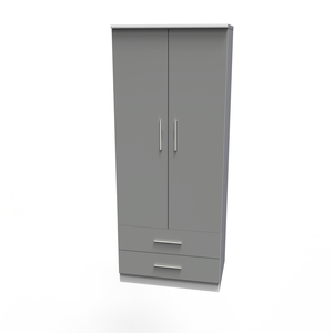 Cavalier 2ft6in 2 Drawer Robe Dusk Grey White