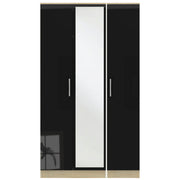Cavalier Triple Mirror Robe Black Gloss Bardolino