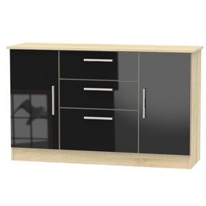 Cavalier 2 Door/3 Drawer Unit Black Gloss Bardolino