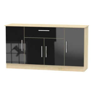 Cavalier 4 Door/1 Drawer Unit Black Gloss Bardolino