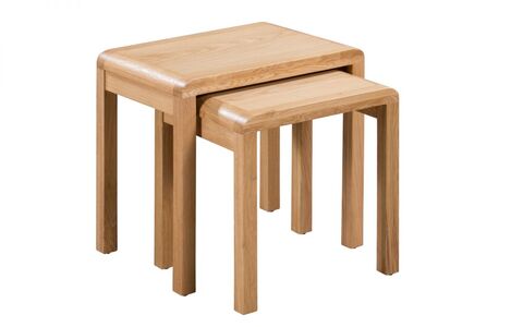 Curve Oak Nest Of 2 Tables
