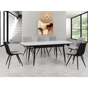 Cazeno 160Cm Automatic Extension Dining Set Grey