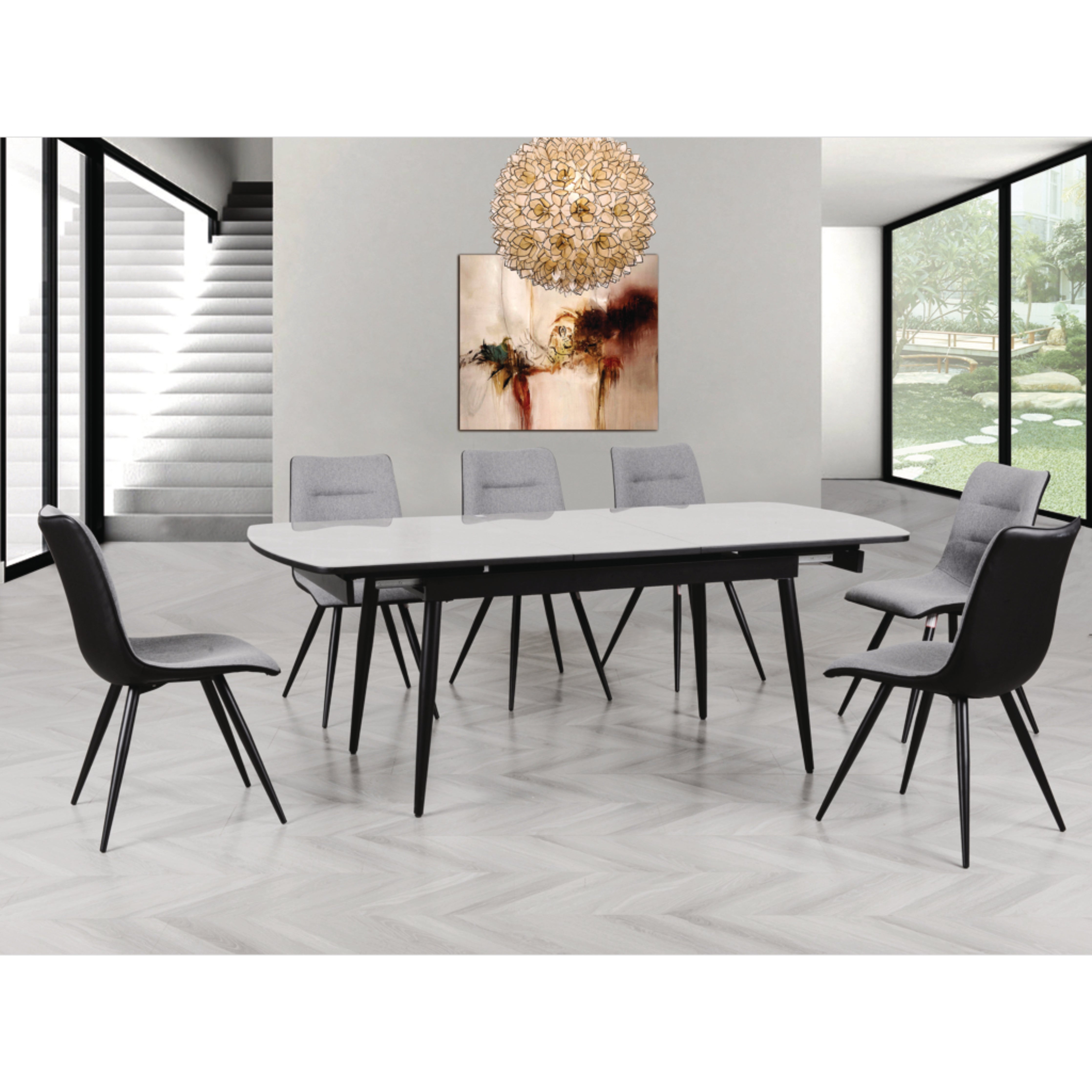 Cassino 160Cm Automatic Extension Dining Set Grey