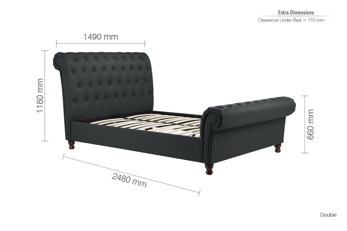 Cheeky Double Bed Charcoal