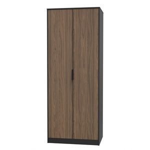 DEG080 2 Door Wardrobe Carini Walnut Black Ash