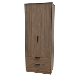 DEG081 2 Drawer Wardrobe Carini Walnut