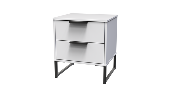 DEG405 2 Drawer Locker White Matt Black Legs