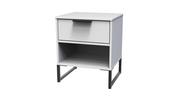 DEG408 Double 1 Drawer Midi White Matt Black Legs