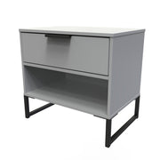 DEG411 Double 1 Drawer Midi Chest Dusk Grey Black Legs