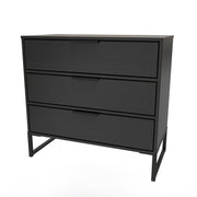 DEG420 3 Drawer Chest Black Ash Black Leg