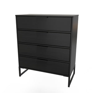 DEG421 4 Drawer Chest Black Ash Black Leg
