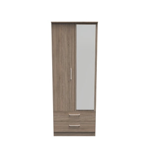 DEV062 2ft6in 2 Drawer Mirror Robe Darkolino
