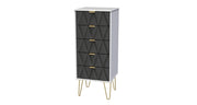 003 5 Drawer Locker Deep Black White Matt