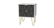 005 2 Drawer Locker Deep Black White Matt