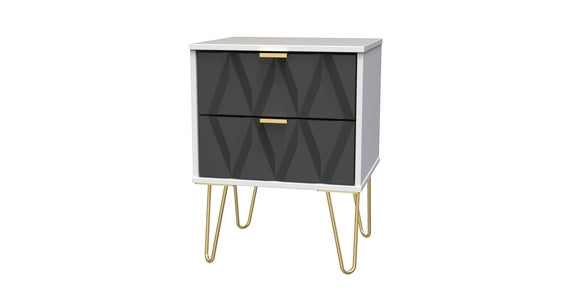 005 2 Drawer Locker Deep Black White Matt