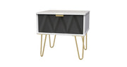 016 1 Drawer Locker Deep Black White Matt