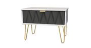 022 1 Drawer Midi Chest Deep Black White Matt