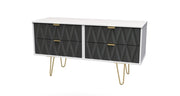 036 4 Drawer Bed Box Deep Black White Matt