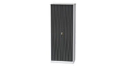 080 2 Door Wardrobe Deep Black White Matt