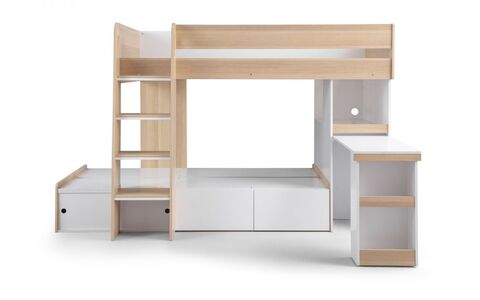 Eclipse Bunk Bed - Scandinavian Oak & White