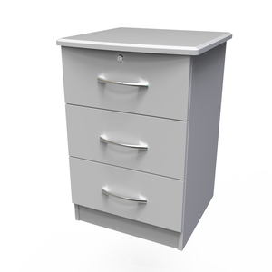EVE006 3 Drawer Bedside Cabinet - With Lock