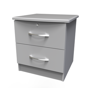 EVE007 2 Drawer Bedside Cabinet - With Lock