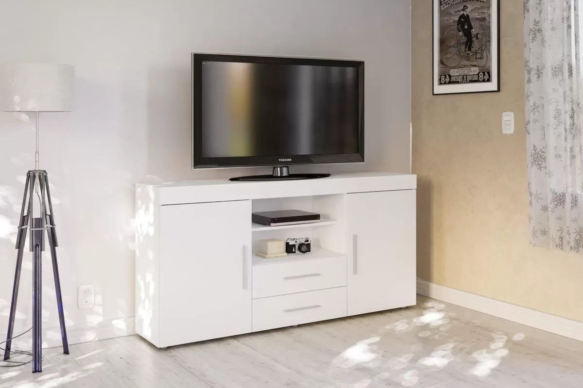 Ebony 2 Door 2 Drawer Sideboard White