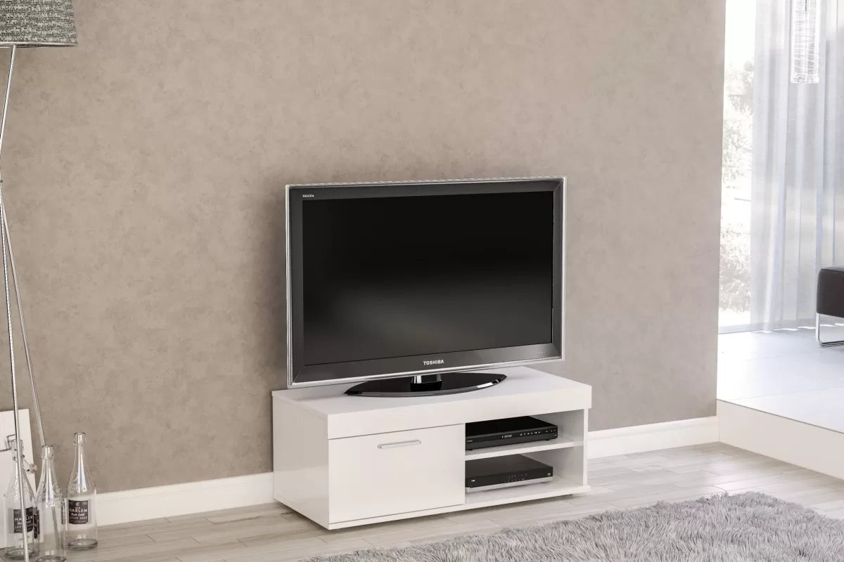 Ebony Small TV Unit White