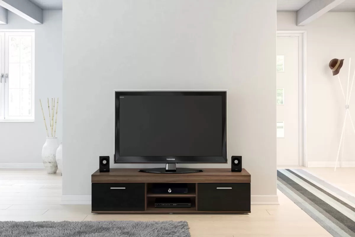 Ebony TV Unit Walnut & Black