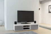 Ebony TV Unit White & Grey