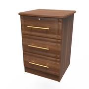 FAY006 3 Drawer Bedside Cabinet - With Lock