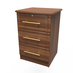 FAY006 3 Drawer Bedside Cabinet - With Lock
