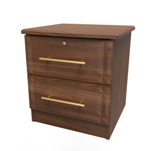 FAY007 2 Drawer Bedside Cabinet - With Lock