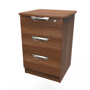 FLO006 3 Drawer Bedside Cabinet - With Lock
