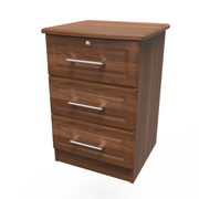 GIN006 3 Drawer Bedside Cabinet - With Lock