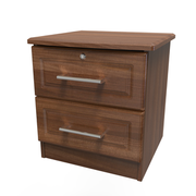 GIN007 2 Drawer Bedside Cabinet - With Lock