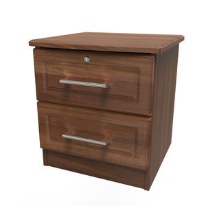 GIN007 2 Drawer Bedside Cabinet - With Lock