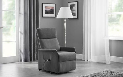 Helena Rise & Recline Chair - Charcoal Fabric