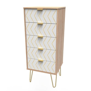 003 5 Drawer Locker Jigsaw White Bardolino