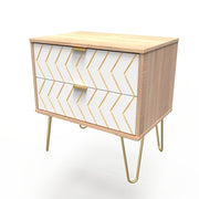 009 2 Drawer Midi Chest Jigsaw White Bardolino