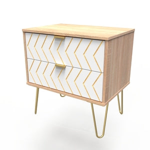 009 2 Drawer Midi Chest Jigsaw White Bardolino